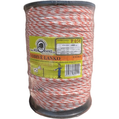 AGROTRANS Eurolanko 3 vodiče, 3 mm, 1000 m, bielo-oranžové