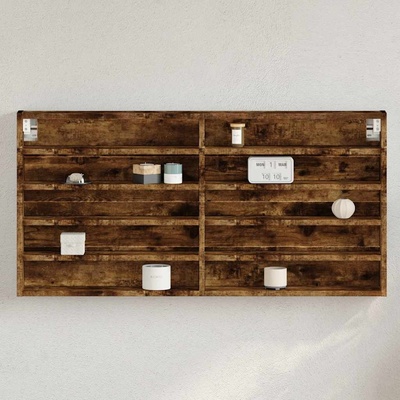 vidaXL Шкаф витрина, опушен дъб, 100x8, 5x50 см, инженерно дърво (847951)
