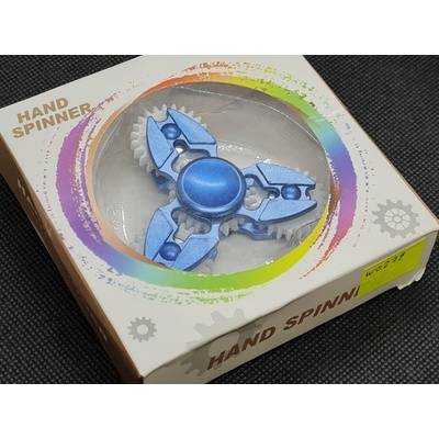 Hand Finger Spinner trojité ozubenie modrý