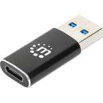 Manhattan Кабелен преходник Manhattan - адаптер USB-A към USB-C, черен 153980 (153980)