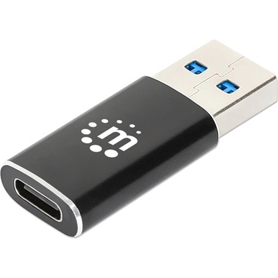 Manhattan Кабелен преходник Manhattan - адаптер USB-A към USB-C, черен 153980 (153980)