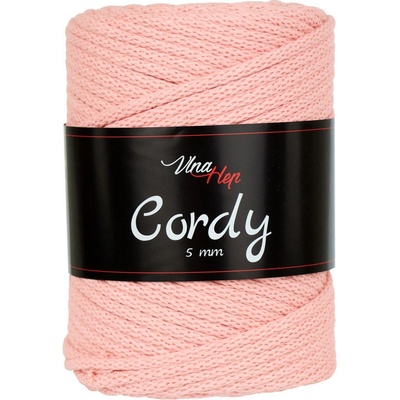 Vlna-hep Cordy 5mm - šňůra - bavlna Cordy 5mm: nová - 8011 Lososová