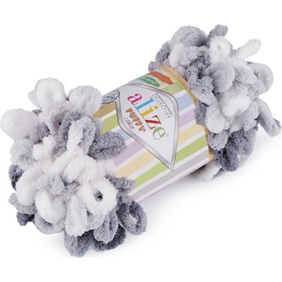 Stoklasa Pletací příze Alize Puffy color 100 g Balení: 1 ks, Varianta: 7 (5925) šedá 7 (5925) šedá