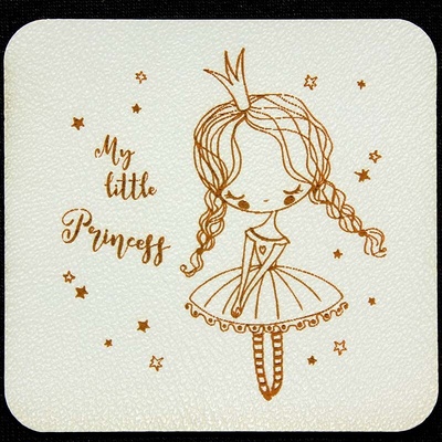 koženkový štítok little princess Materiál/farba: Biela koženka
