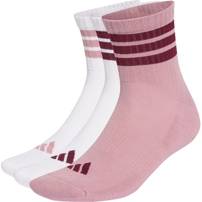 adidas Мъжки спортни чорапи adidas 3-Stripes Essential Concept Mid 3-Pack Sports socks - White / Magic Mauve / Maroon - размер 43-45 (EU) (207-1481-0714)