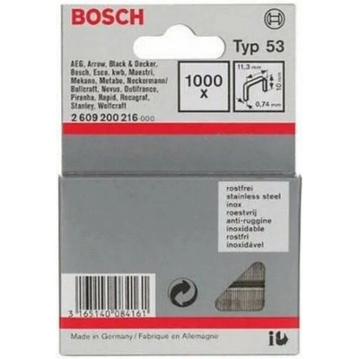 BOSCH Sponky do sponkovačky z tenkého drátu, typ 53, nerezové (2.609.200.216)