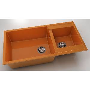 FAT Мивка Vanguard 235, Polymer marble, 16 Оранж, с включен сифон - bogdanmebel Мивка за вграждане