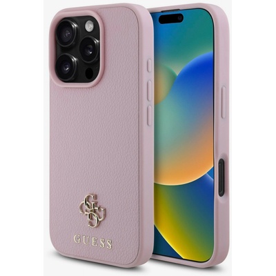 GUESS PU Grained 4G Small Metal Logo MagSafe заден капак за iPhone 16 Pro Max Pink Guess | Lilav | ЖЕНИ | UNI