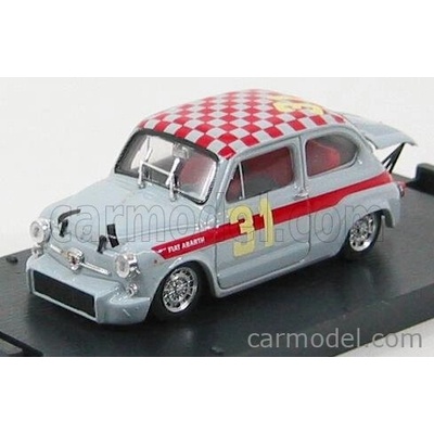 Brumm Fiat 600 Abarth 1000 Berlina N 31 4h Monza 1966 L.cella Šedá Červená 1:43