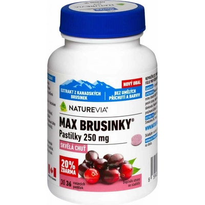 NatureVia Max brusinky pastilky tbl.30+6