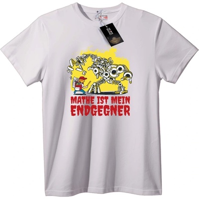 NOONEBRAND Тениска Математиката ми е Враг - S, White
