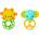 Bright Starts Soother Pals Easy-Grasp играчка с гризалка 3 m+ 2 бр