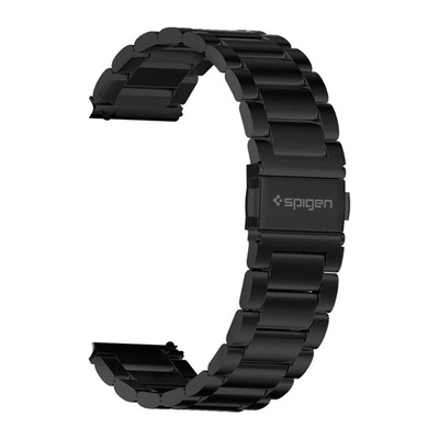 Spigen Каишка за часовник Modern Fit Spigen, за Galaxy Watch, ширина на каишката 20 мм, сигурно затваряне, връзки от неръждаема стомана, модерен дизайн, комплект за регулиране на дължината, черен (600WB24980) (600WB24980)