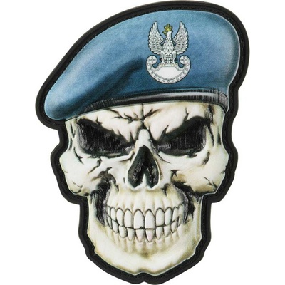 Nášivka M-Tac Lebka v baretu Obrona Wybrzeża 3D PVC - Blue