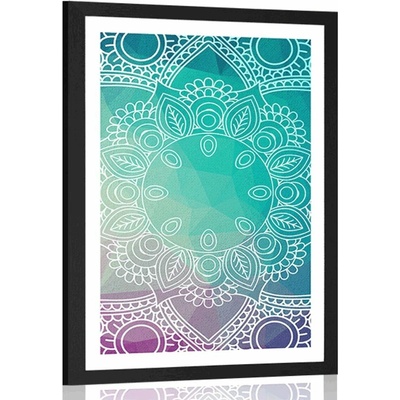 Plakát s paspartou pastelová Mandala - 60x90 no frame