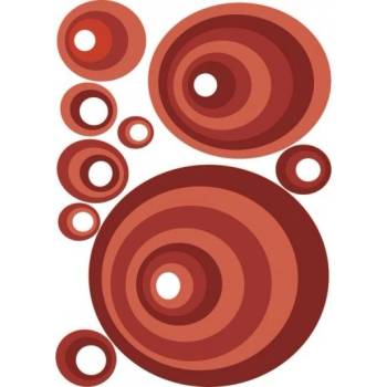 Dimex - Dekoračné nálepky na stenu Červené kruhy - 50 x 70 cm