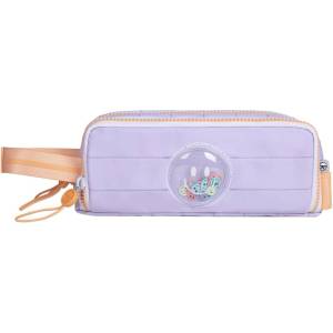 Kstationery Ученически несесер Kstationery Mayfair - Smile it Light, Lilac (68324)