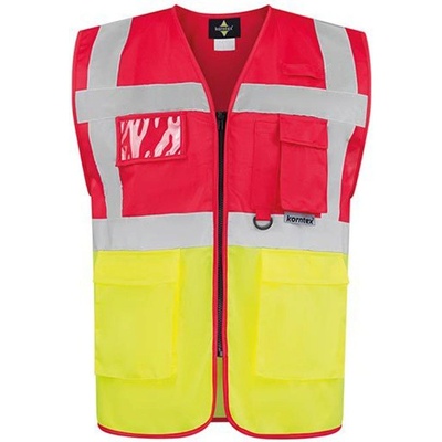 Korntex Berlin Multifunkčná reflexná vesta na zips KX802 Red