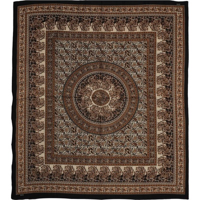 BOB Batik přehoz na postel indický Moghul Paisley okrový bavlna King size Dvoulůžko 230 x 200 cm