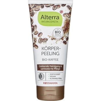 Alterra Naturkosmetik tělový peeling s bio kávovými zrnky 200 ml