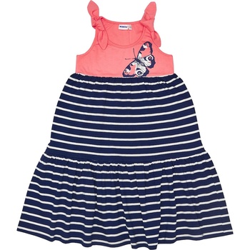 Winkiki dievčenské šaty WJG 91408, tmavo modrá, oranžová