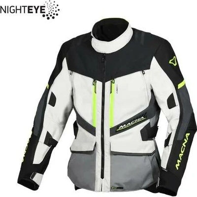 MACNA VÝPRODEJ bunda DOMANE MOTORCYCLE JACKET LIGHT GREY/GREY/FLUO YELLOW barva světle šedá/šedá/žlutá fluo/černá velikost L