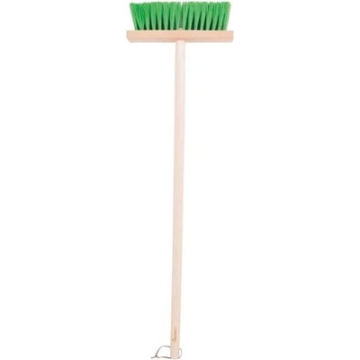 Bigjigs Toys zahradní metlička s dlouhou násadou zelená