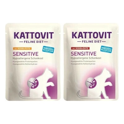 Kattovit Feline Diet Sensitive Kuracie s kačacie a morčacie mäso 20 x 85 g