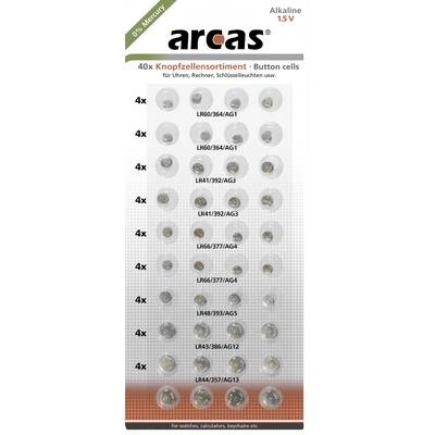 ARCAS Комплект батерии с лицев бутон 8x AG1, AG3, AG4, AG13 и 4x AG5, AG12 (12754000) (12754000)