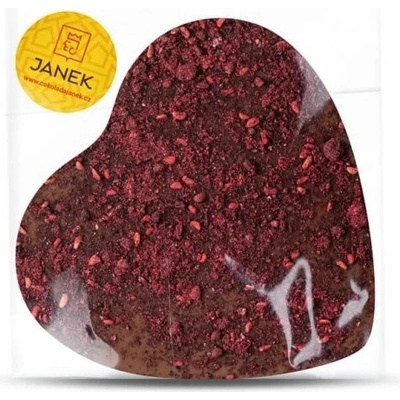 Janek mléčné srdíčko s drcenými lyofilizovanými malinami a ostružinami 60 g
