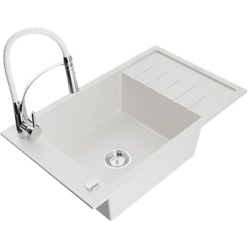 Mexen Elias гранитна мивка с 1 корито с отцедище и кухнянски смесител Aster, (6511-20-73450-02)