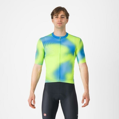 Castelli Vortice akvamarínová modrá/elektrická limetková