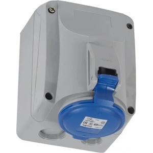 Legrand КОНТАКТ ЗА ОТКРИТ МОНТАЖ ip44 2p+e, 32a 220/250v legrand - СИВ/СИН (3245065552546)