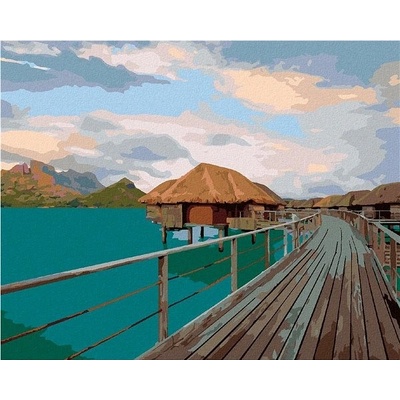 zuty Malování Podle Čísel Maledivy Domy Dennis Frates 40 x 50 Cm Plátno Rám