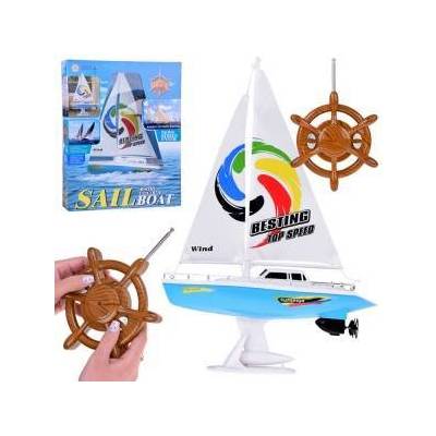 Jokomisiada Remotely controlled sailing yacht Sailboat with remote control steering wheel RC0639