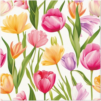 PAW Ubrousky PAW AIRLAID Tulip Dream Pattern 40x40cm 50ks