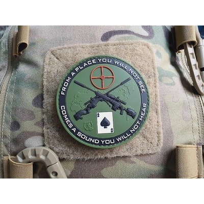 JACKETS TO GO Nášivka SNIPER DEATH SPADE plast velcro ZELENÁ