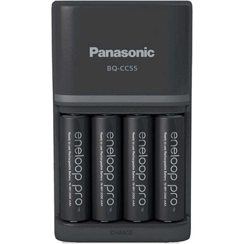 Image 1 of Panasonic Зарядно устройство Panasonic Eneloop BQ-CC55 (K-KJ55HCD40E), за 4бр. батерии AA и AAA, с включени батерии 4x AA 2500mAh (K-KJ55HCD40E)