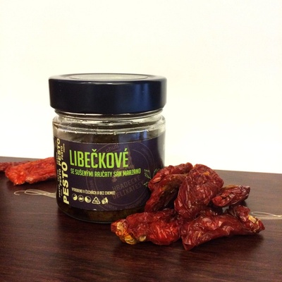 Hradecké delikatesy LIBEČKOVÉ PESTO SE SUŠENÝMI RAJČATY170 g