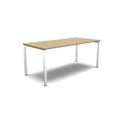 No brand Rovný kancelářský stůl MOON U, 180 x 80 x 74 cm, bělený dub/bílá 63802