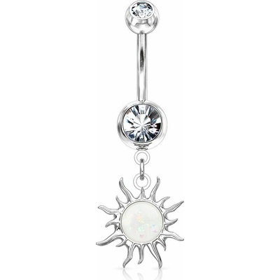 S4U Visací piercing do pupíku sluníčko (čirá) WP01337-C
