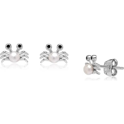 Lillian Vassago Peckové stříbrné náušnice krab zdobený perlou LLVY-SER015