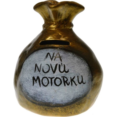 Pokladnička s nápisom - na novú motorku