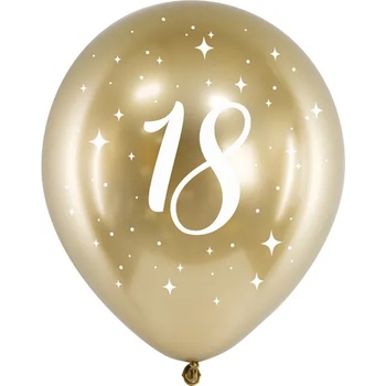 Image 1 of PartyDeco Латексови балони - златисти число 18 6 бр