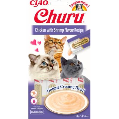 Churu cat mäsové pyré - kura, krevety 56 g