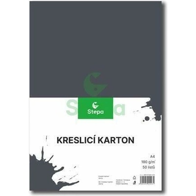 STEPA Karton kreslicí barevný A4 180g / 50l černý