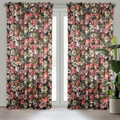 EUROFIRANY ZATEMŇOVACÍ ZÁVĚS NA PÁSCE PEONIA 140X270 CM VZOROVANÁ