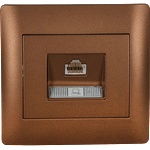 ELMARK Rhyme КОМПЮТЪРЕН КОНТАКТ rj45 (cat5e) КАФЕ МЕТАЛИК (11286)