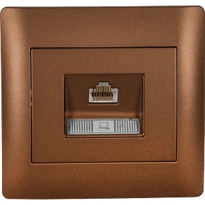 ELMARK Rhyme КОМПЮТЪРЕН КОНТАКТ rj45 (cat5e) КАФЕ МЕТАЛИК (11286)