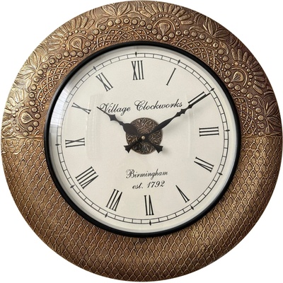 LAKŠMI - indický nábytek Nástěnné hodiny průměr 45 cm, vzor 1